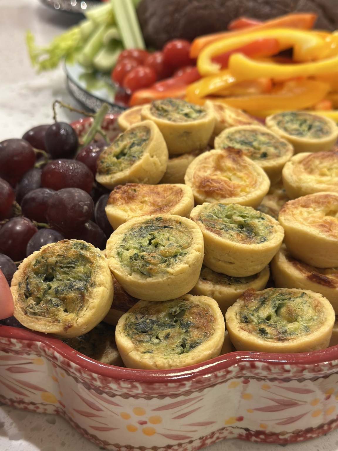 Spinach and cheese pinwheels